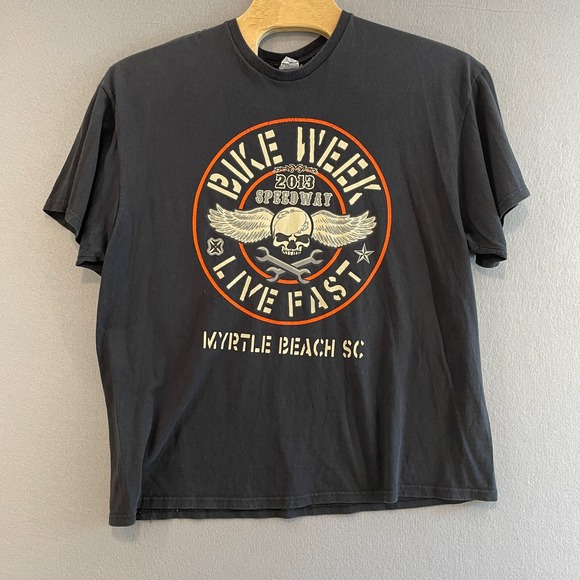 Delta Apparel Other - Delta Apparel Bike Week Speedway Skull Wings T Shirt Mens XL Myrtle Beach SC